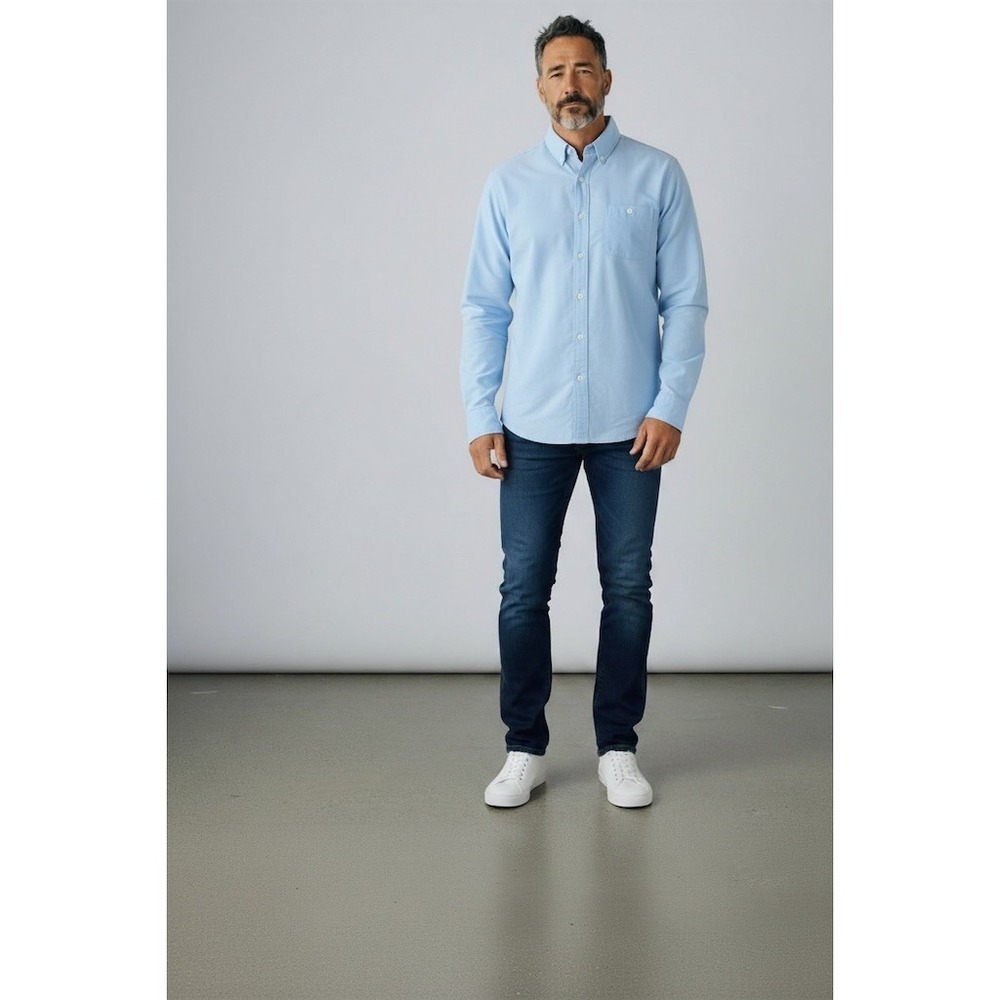 Coolibar Button-Up Shirt Mens L Light Blue Long Sleeve UPF 50+ sun protection